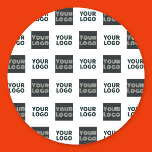 2 Logos Eenvoudig Herhalend Logo Wit Ronde Sticker