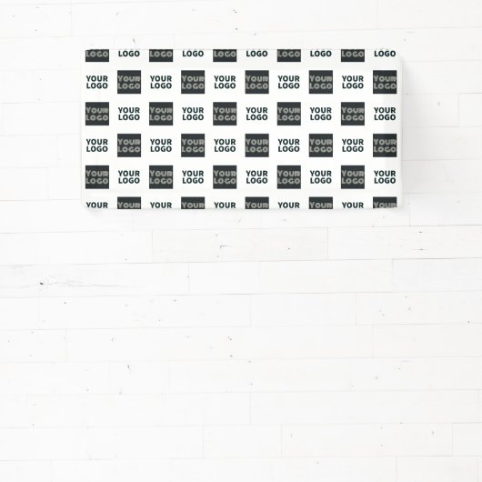 2 Logo's Eenvoudig Herhalend Logo | Wit Spandoek (Insitu)