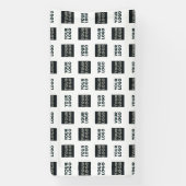 2 Logo's Eenvoudig Herhalend Logo | Wit Spandoek (Verticaal)