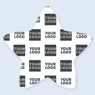2 Logo's Eenvoudig Herhalend Logo Wit Ster Sticker