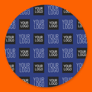 2 Logo's eenvoudige herhalende Logo marineblauw Ronde Sticker