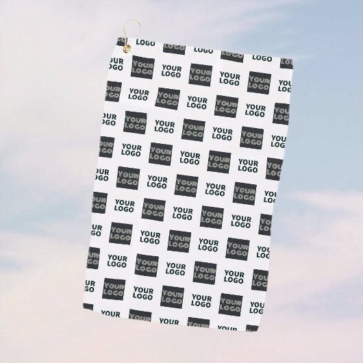 2 Logo's eenvoudige herhalende Logo | Wit Golfhanddoek