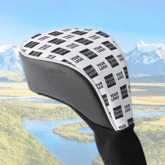 2 Logo's eenvoudige herhalende Logo | Wit Golfheadcover