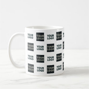 2 Logo's eenvoudige herhalende Logo   Wit Koffiemok