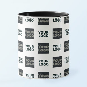 2 Logo's eenvoudige herhalende Logo   Wit Mok