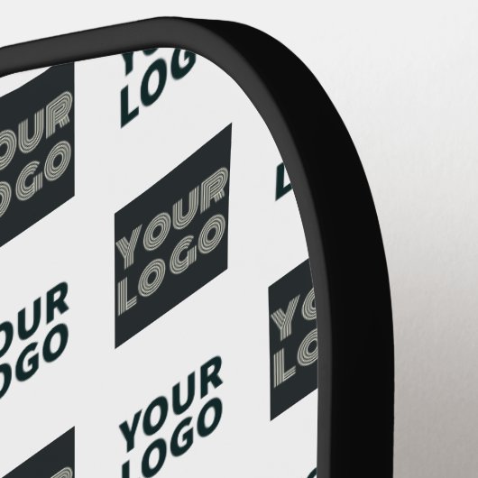 2 Logo's eenvoudige herhalende Logo | Wit Pickleball Paddle (Links Detail)