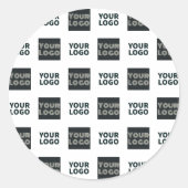 2 Logo's eenvoudige herhalende Logo | Wit Ronde Sticker (Voorkant)