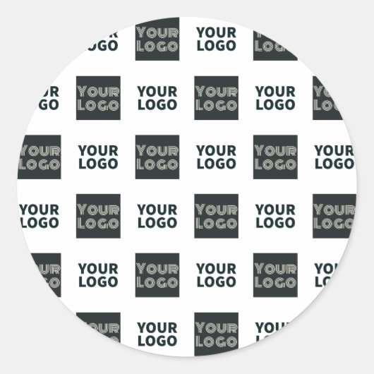 2 Logo's eenvoudige herhalende Logo | Wit Ronde Sticker (Voorkant)