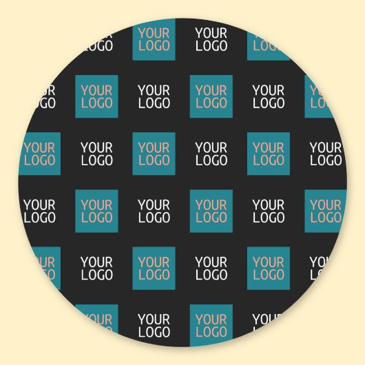 2 Logo's eenvoudige herhalende Logo | Wit Ronde Sticker