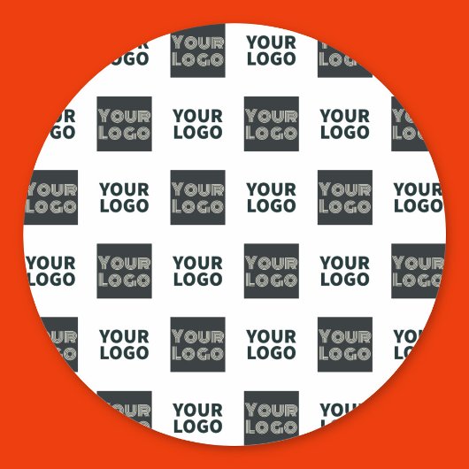2 Logo's eenvoudige herhalende Logo | Wit Ronde Sticker