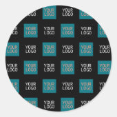 2 Logo's eenvoudige herhalende Logo | Wit Ronde Sticker (Voorkant)