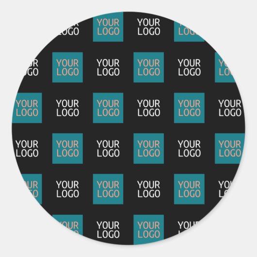 2 Logo's eenvoudige herhalende Logo | Wit Ronde Sticker (Voorkant)