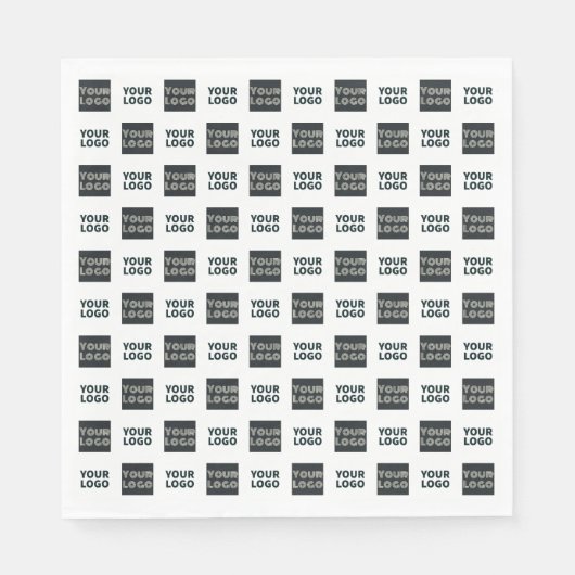 2 Logo's eenvoudige herhalende Logo | Wit Servet (Voorkant)
