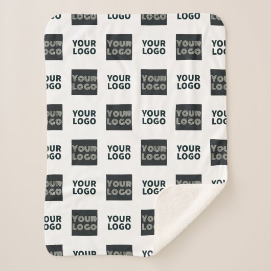 2 Logo's eenvoudige herhalende Logo | Wit Sherpa Deken (Voorkant)