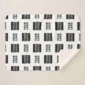 2 Logo's eenvoudige herhalende Logo | Wit Sherpa Deken (Voorkant (horizontaal))