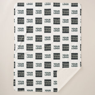 2 Logo's eenvoudige herhalende Logo   Wit Sherpa Deken