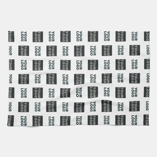 2 Logo's eenvoudige herhalende Logo | Wit Theedoek (Horizontaal)