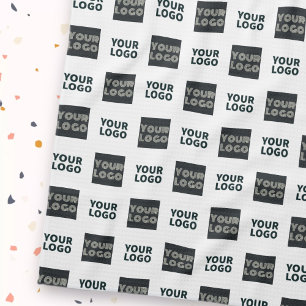 2 Logo's eenvoudige herhalende Logo   Wit Theedoek