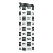 2 Logo's eenvoudige herhalende Logo | Wit Thermosbeker (Geroteerd rechts)