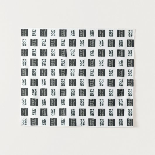 2 Logo's eenvoudige herhalende Logo | Wit Wandkleed (Voorkant (horizontaal))