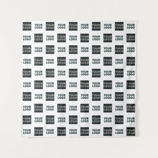 2 Logo's eenvoudige herhalende Logo | Wit Wandkleed (Voorkant)