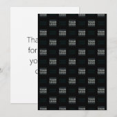 2 Logo's eenvoudige herhalende Logo | Zwart Bedankkaart (Voorkant / Achterkant)