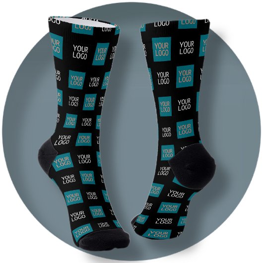 2 Logo's eenvoudige herhalende Logo | Zwarte Sokke Sokken