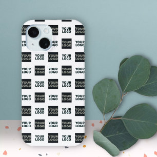 2 Logo's Eenvoudige Herhalende Logo's Wit iPhone 15 Case