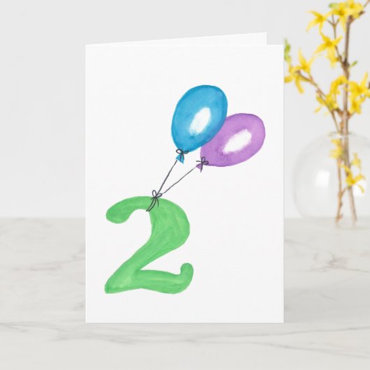 2 Luchtballonnen Kaart (Gele Bloem)