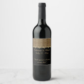 #2 Luipaard Print Gouden Diamanten Bling Bruilofte Wijn Etiket (Voorkant)