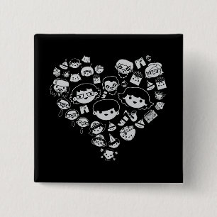 2 Luv. Vierkante Button 5,1 Cm