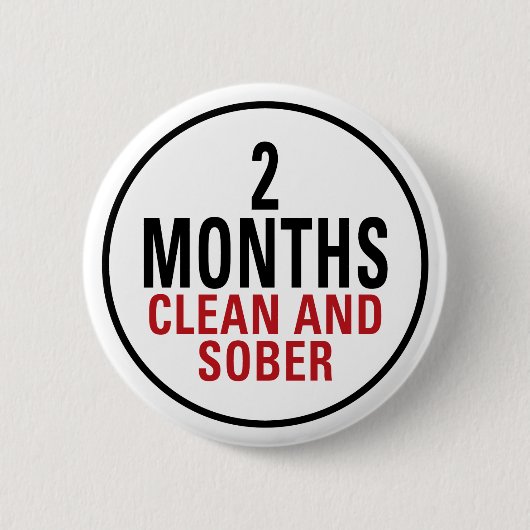 2 maanden Schone en Sober Ronde Button 5,7 Cm (Voorkant)