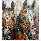 2 majestueuze paarden douchegordijn (Voorkant)