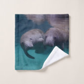 2 Manatee Friends badkamerhanddoekset Bad Handdoek (Wasdoekje)