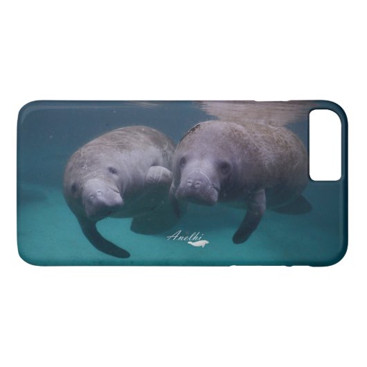 2 Manatee Friends iPhone 8/7 hoesje (Achterkant (Horizontaal))