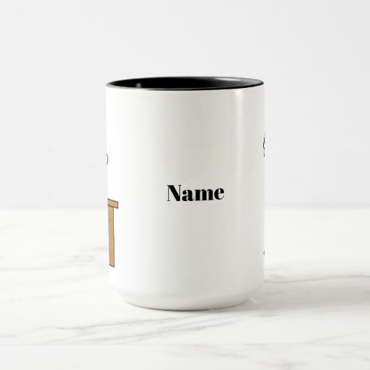 2 Mannelijke Cartoon Bartenders Mok Naam toevoegen (Midden)