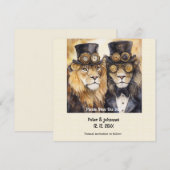 2 mannelijke leeuwen steampunk Bewaar de datum Save The Date (Voorkant / Achterkant)