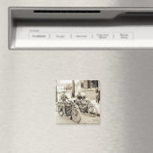 2 mannen op motorfietsmagneet magneet (Insitu (Vaatwasser))