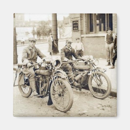 2 mannen op motorfietsmagneet magneet (Voorkant)