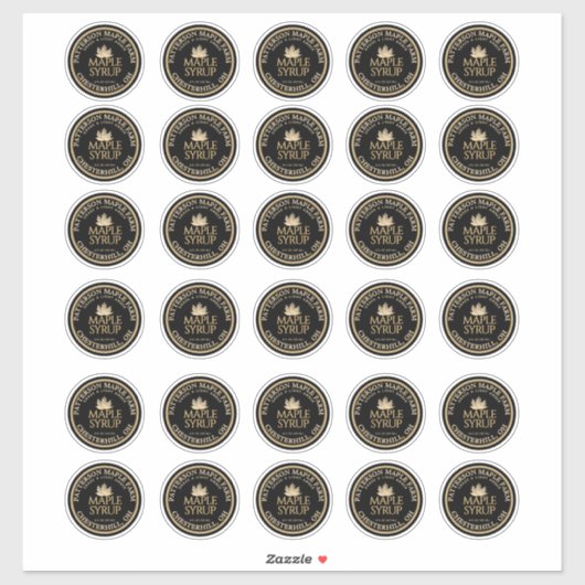 2 "Maple Syrup Gold Leaf op zwart waterdicht St Sticker (Vel)