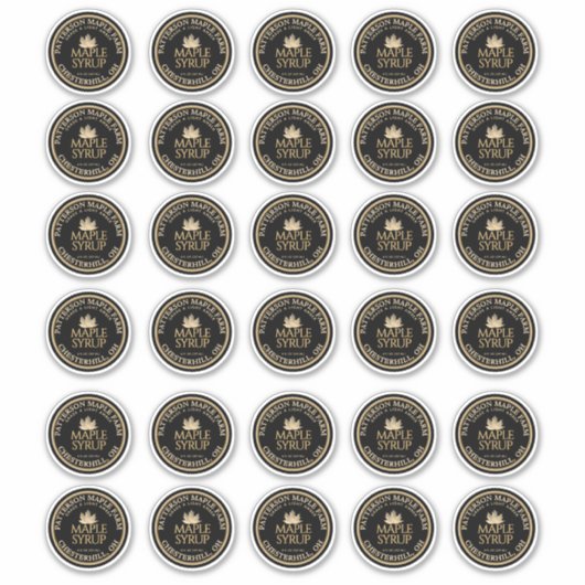 2 "Maple Syrup Gold Leaf op zwart waterdicht St Sticker (Voorkant)