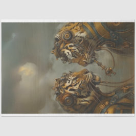 2 Mechanische Tigers Decoupage Tissuepapier