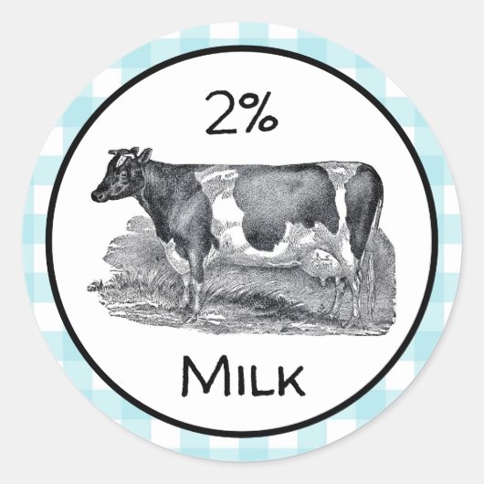 2% Melketiket Ronde Sticker (Voorkant)