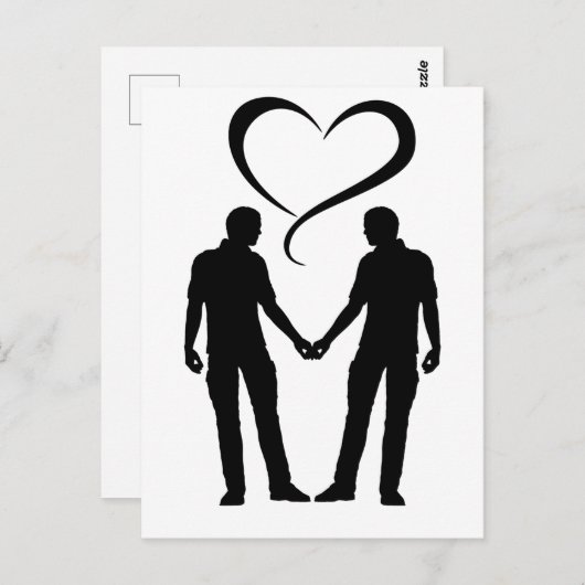 2 men with love | Gay men Pride Briefkaart (Voorkant / Achterkant)