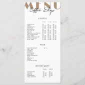 2 Menu Moderne Koffiewinkel aan zijkant (Voorkant)