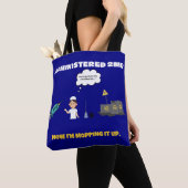 2 mg toegediend. Nu dweil ik het op - grappig Tote Bag (Dichtbij)