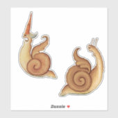 2 middeleeuwse "Schreeuwende slakken" Vinyl Sticke Sticker (Vel)