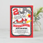 2 mijl rond de Track Race Car 2e Verjaardag Kaart (Staand voorkant)