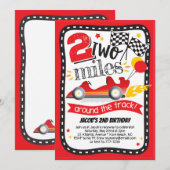 2 mijl rond de Track Race Car 2e Verjaardag Kaart (Voorkant / Achterkant)