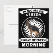 2 Mijn honden zijn de reden dat ik elke ochtend wa Briefkaart (Voorkant / Achterkant)